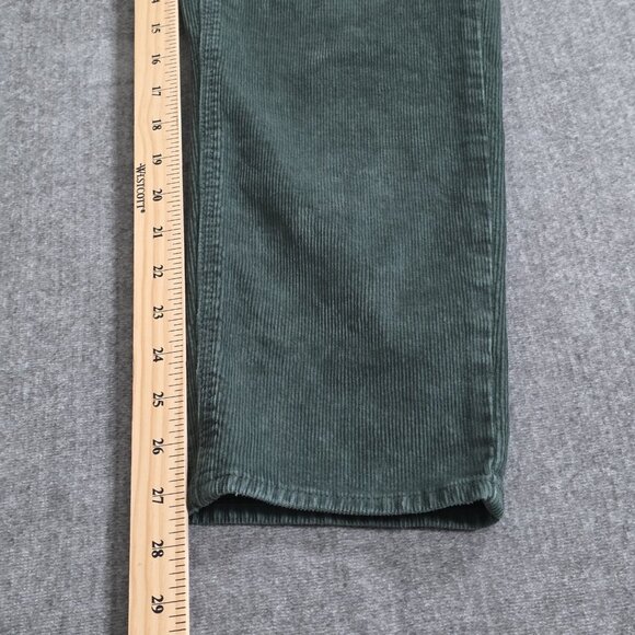 American Eagle Corduroy Mom Jean Women 2 Green Preppy High Rise Skater Cotton - Picture 8 of 16